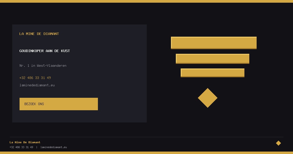 Goudinkoper aan de Kust — Nr. 1 in West-Vlaanderen — La Mine De Diamant
